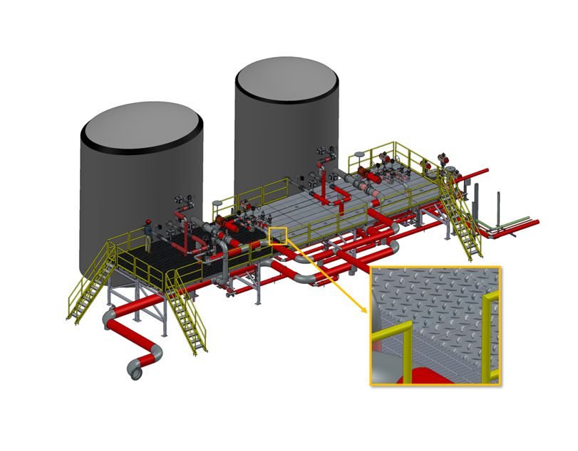 Heavy Equipment Service Platform installation